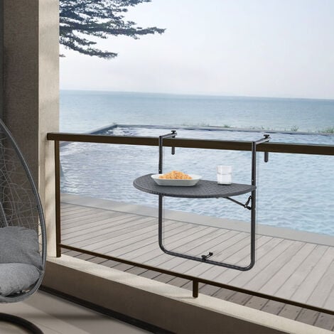 Table basse balcon semimichio pliant gris gris foncé design élégant design