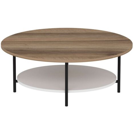 Table basse bicolore 1 étagère design scandinave OMBELINE
