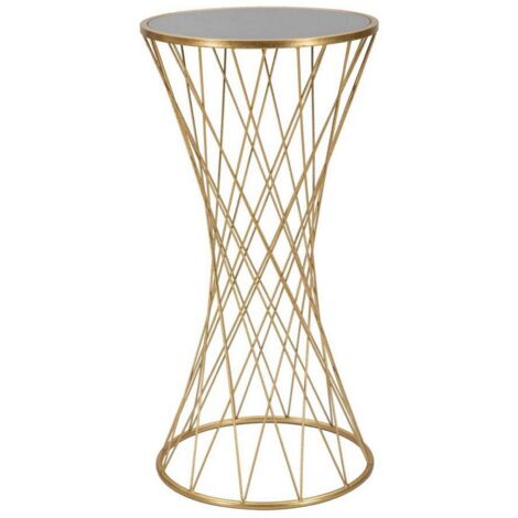 Table basse Blake, porte-revues, ronde, 40x40x80h cm or