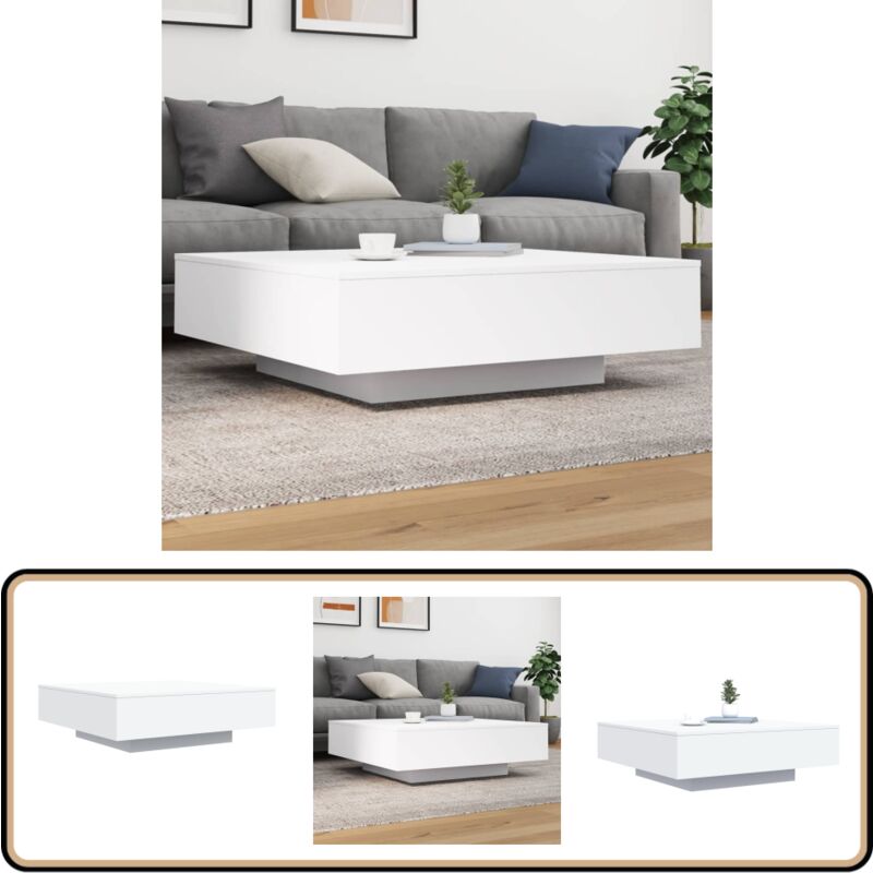 Table basse blanc 100x100x31 cm bois d'ingénierie - Table Basse - Meuble Salon - Table D'appoint - Design Moderne - Bois D'ingénierie