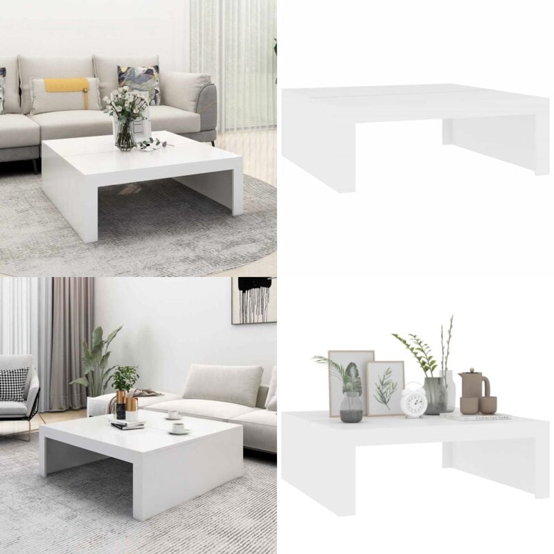 Vidaxl - Table basse blanc 100x100x35 cm bois d'ingénierie - Table Basse Blanche - Meuble Salle Séjour - Table D'appoint - Mobilier Intérieur