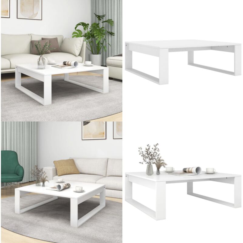 Vidaxl - Table basse Blanc 100x100x35 cm Bois d'ingénierie - Table Basse Blanche - Meuble Salon - Table D'appoint - Design Moderne - Rangement