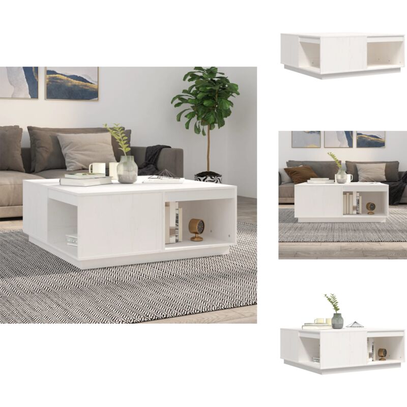 Vidaxl - Table basse Blanc 100x101x40,5 cm Bois massif de pin - Table Basse Blanche - Meuble Salon - Table D'appoint - Table Bois Massif - Design