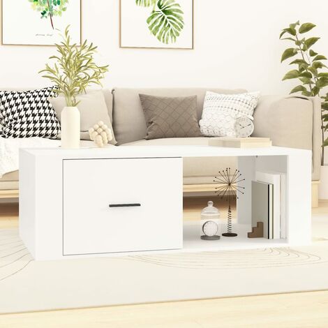 Table basse Blanc 100x50,5x35 cm Bois d'ingénierie vidaXL