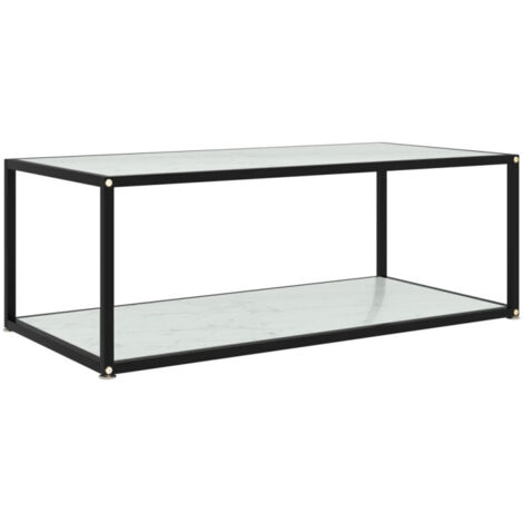 Table basse Blanc 100x50x35 cm Verre trempé vidaXL