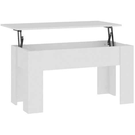 Table basse Blanc 101x49x52 cm Bois d'ingénierie