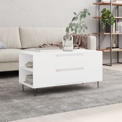 Table basse blanc 102x44,5x50 cm bois d'ingénierie vidaXL