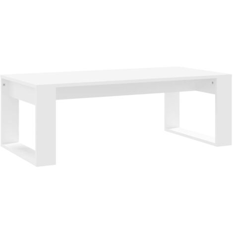 Table basse blanc 102x50x35 bois d'ingénierie