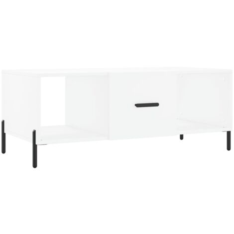 Table basse blanc 102x50x40 bois d'ingénierie