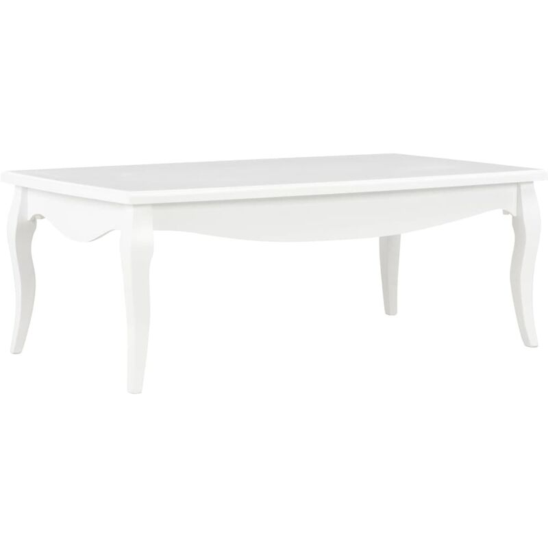 Table Basse 110x60x40 cm Bois de Pin Massif Blanc