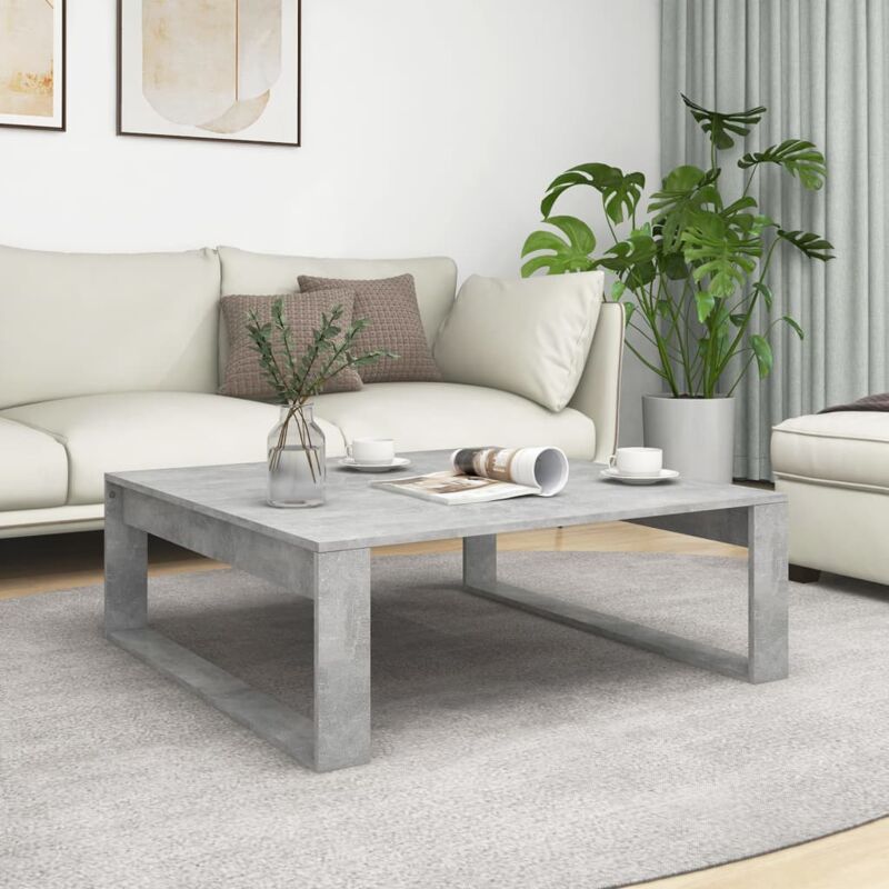 Vidaxl - Table basse Gris béton 100x100x35 cm Bois d'ingénierie
