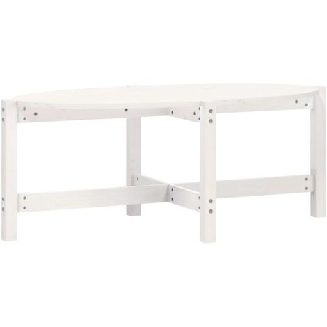 Table basse Blanc 118x63x45 Bois massif de pin