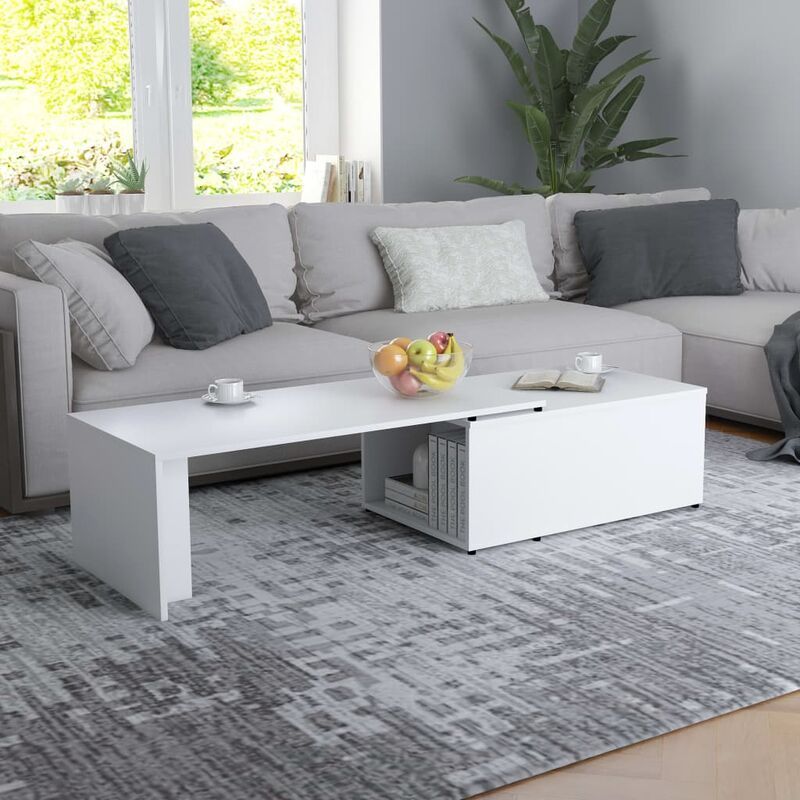 Asupermall - Table basse Blanc 150x50x35 cm Agglomere