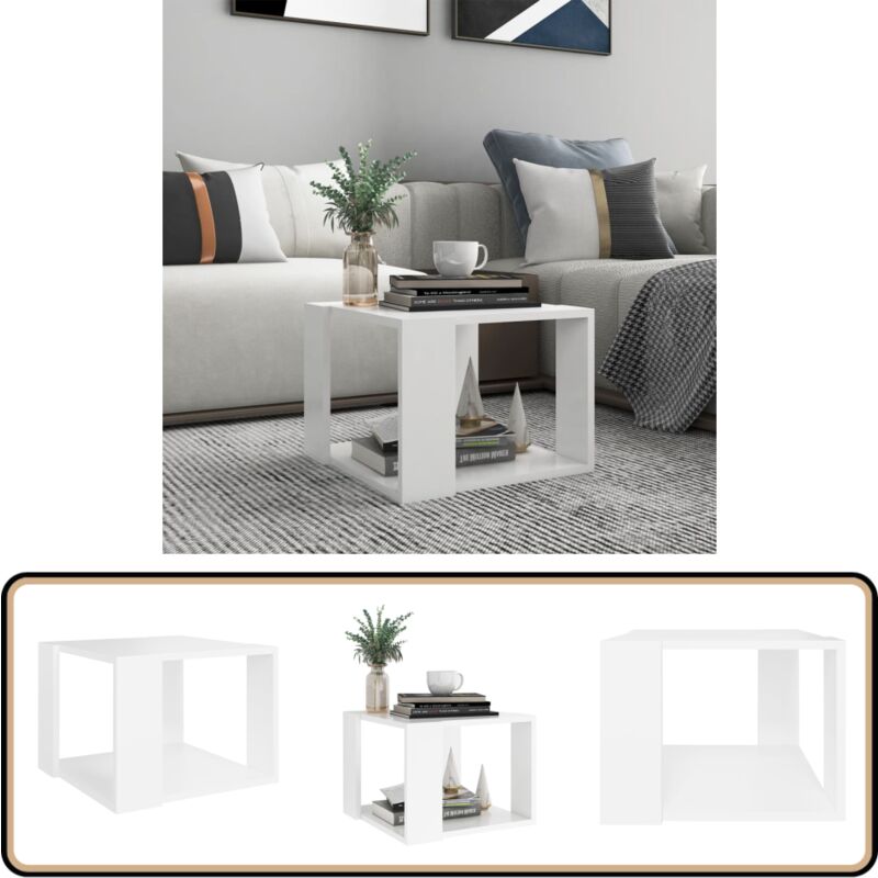 Vidaxl - Table basse Blanc 40x40x30 cm Bois d'ingénierie - Table Basse Blanche - Meuble Salle Séjour - Table D'appoint - Design Moderne - Rangement