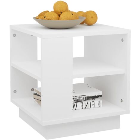 Table basse Blanc 40x40x43 cm Bois d'ingénierie