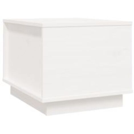 Table basse Blanc 40x50x35 Bois massif de pin