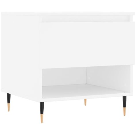 Table basse blanc 50x46x50 bois d’ingénierie