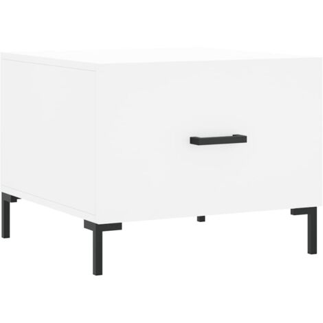 Table basse blanc 50x50x40 bois d'ingénierie