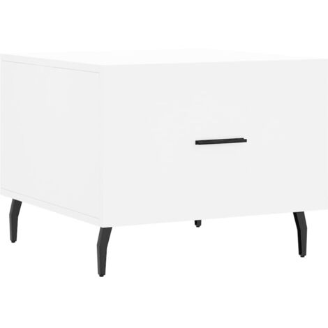 Table basse blanc 50x50x40 bois d'ingénierie