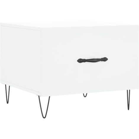 Table basse blanc 50x50x40 bois d'ingénierie
