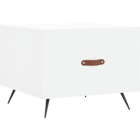 Table basse blanc 50x50x40 bois d'ingénierie