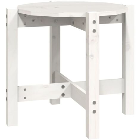 Table basse Blanc Ø 52,5x45 Bois massif de pin