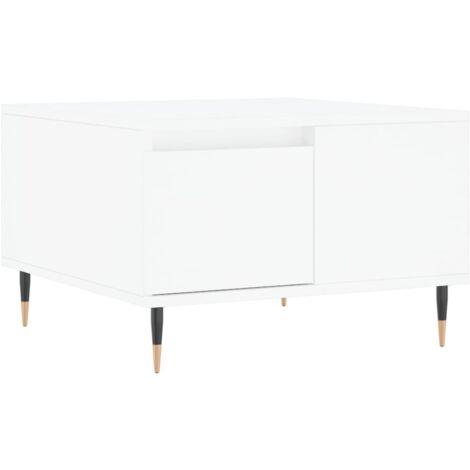 Table basse blanc 55x55x36,5 bois d'ingénierie