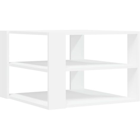 Table basse blanc 59,5x59,5x40 bois d'ingénierie