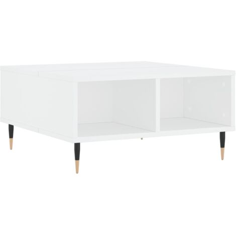 Table basse blanc 60x60x30 bois d'ingénierie
