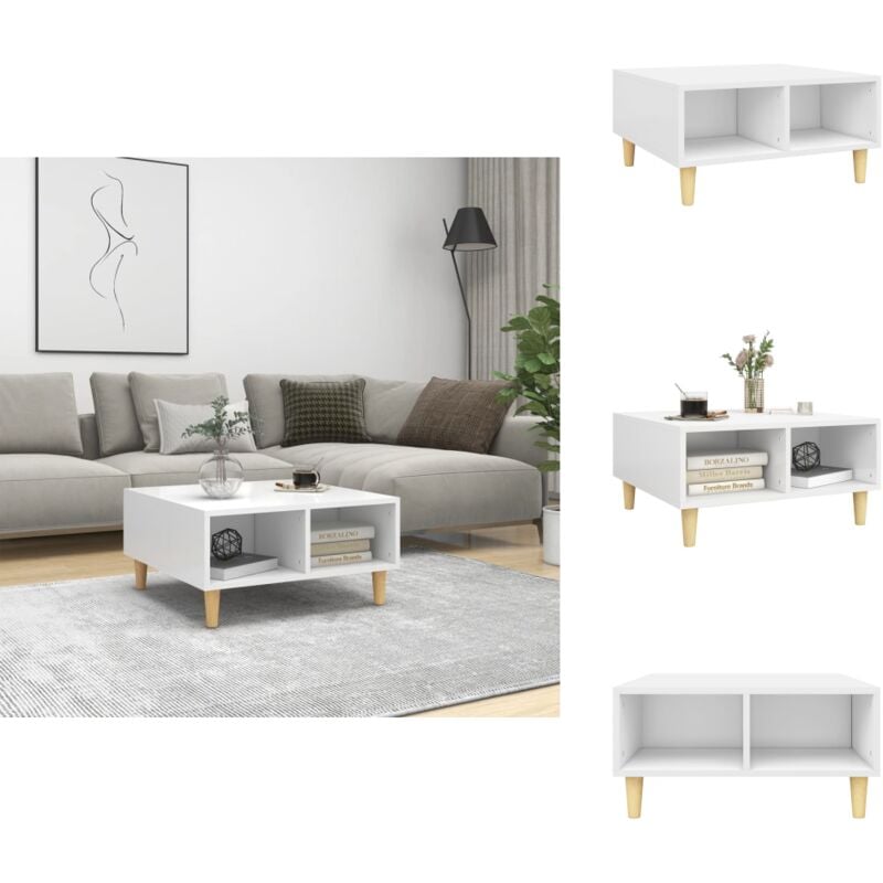 Table basse blanc 60x60x30 cm bois d'ingénierie - Table Basse - Meuble Design - Style Scandinave - Table D'appoint - Rangement