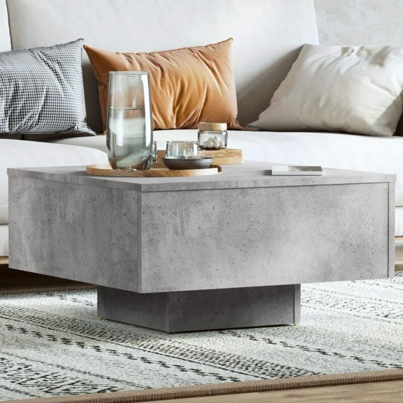 Table basse Gris béton 60x60x31,5 cm Aggloméré