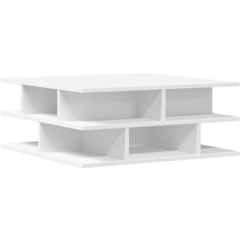 Table basse blanc 70x70x29 bois d'ingénierie