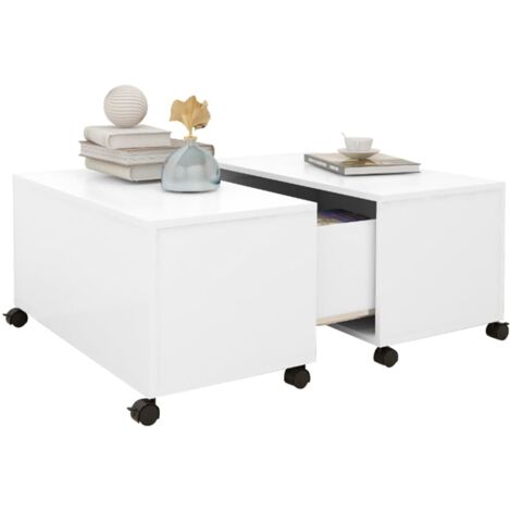 Table basse Blanc 75x75x38 cm