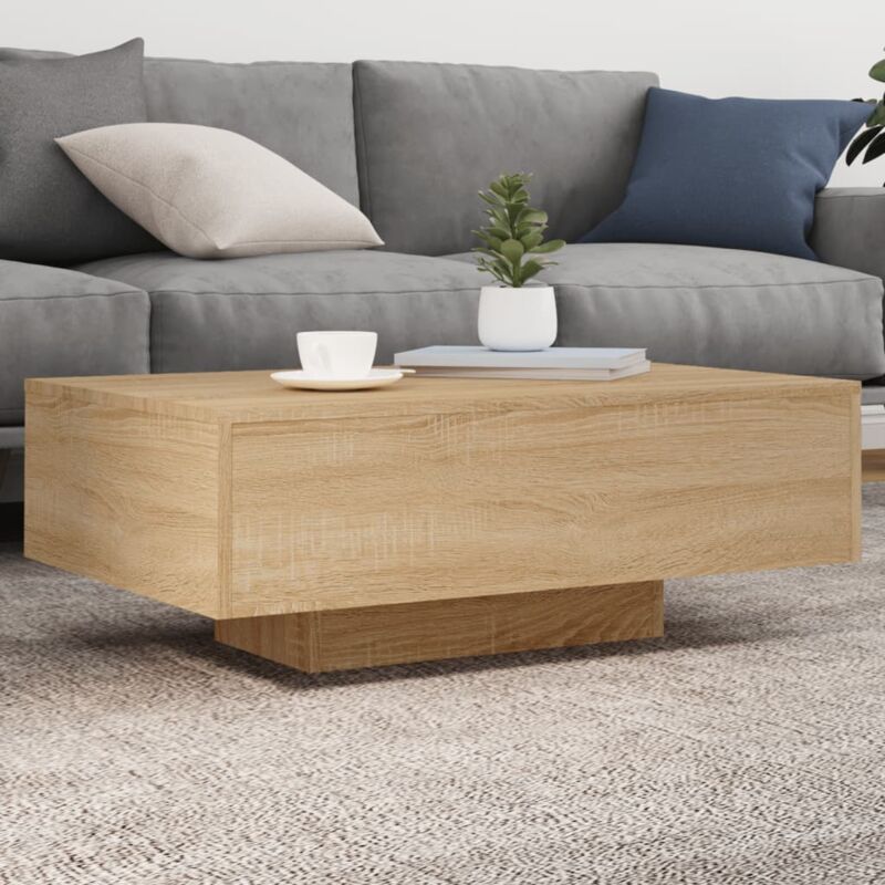 Vidaxl - Table basse avec lumières led chêne sonoma 85x55x31 cm