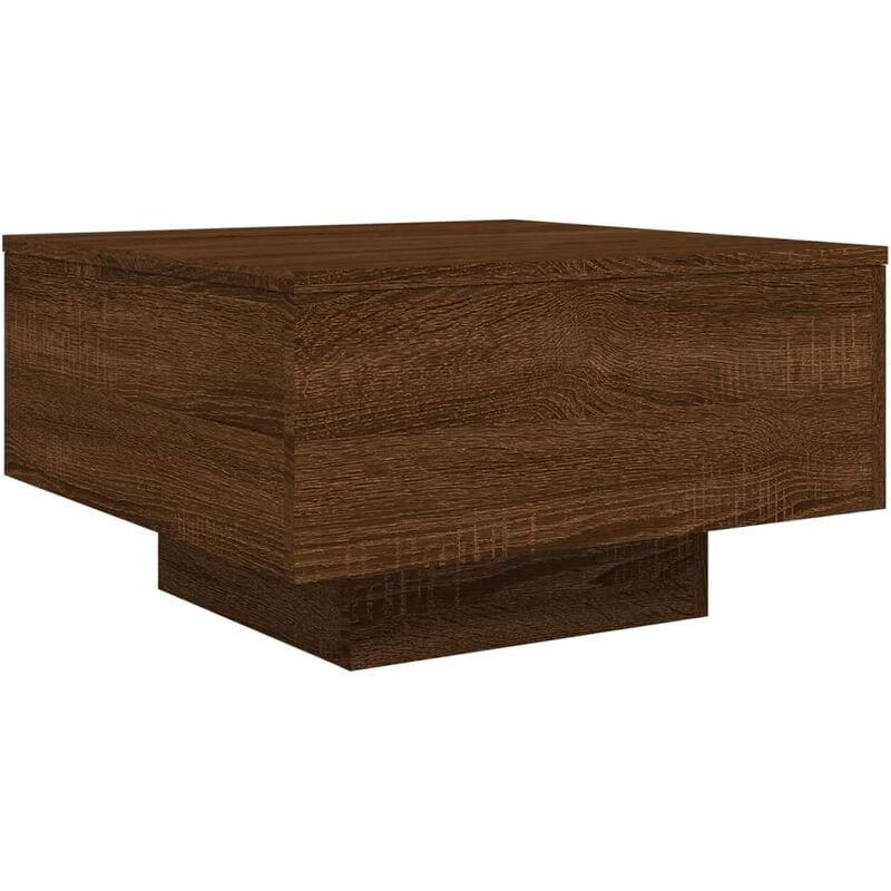 Table basse avec lumières LED chêne marron 55x55x31 cm vidaXL