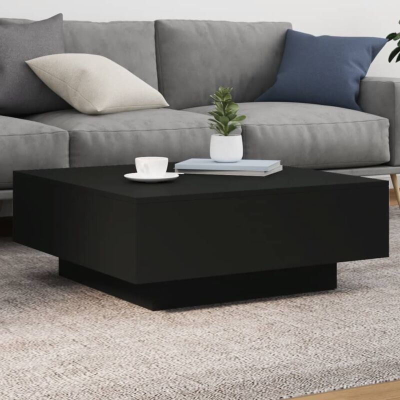 Vidaxl - Table basse avec lumières led noir 80x80x31 cm