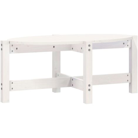 Table basse Blanc 87x48x35 Bois massif de pin