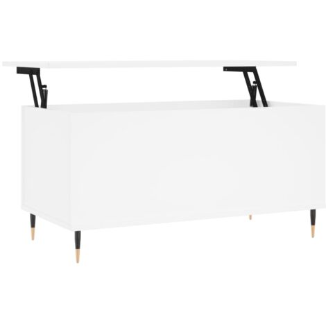 Table basse Blanc 90x44,5x45 Bois d'ingénierie