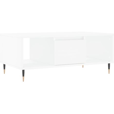 Table basse Blanc 90x50x36,5 Bois d'ingénierie