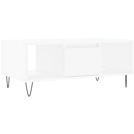 Table basse Blanc 90x50x36,5 Bois d'ingénierie