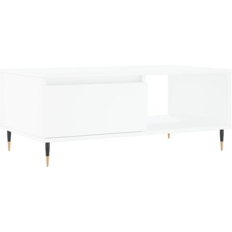 Table basse Blanc 90x50x36,5 Bois d'ingénierie