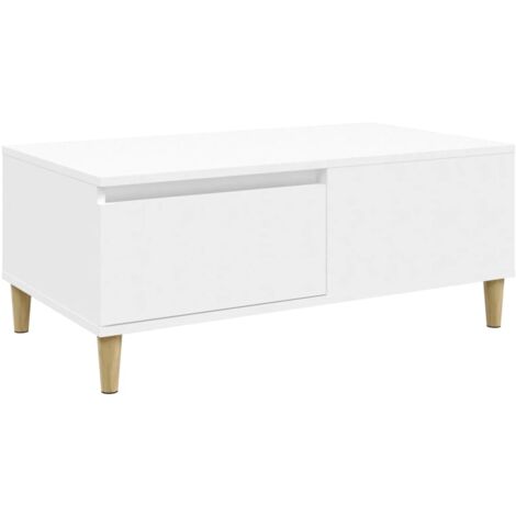 Table basse Blanc 90x50x36,5 Bois d'ingénierie
