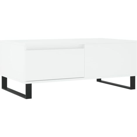 Table basse Blanc 90x50x36,5 Bois d'ingénierie