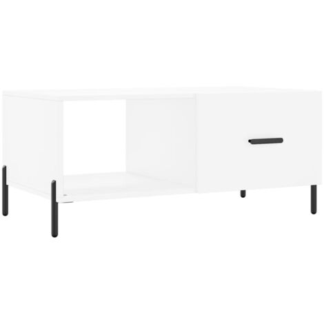 Table basse blanc 90x50x40 bois d'ingénierie