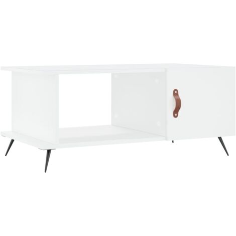 Table basse blanc 90x50x40 bois d'ingénierie