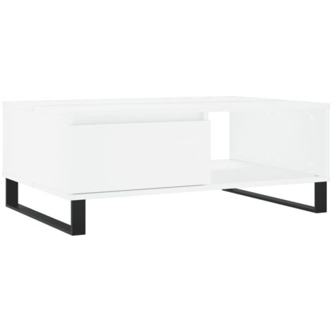 Table basse blanc 90x60x35 cm bois d'ingénierie vidaXL