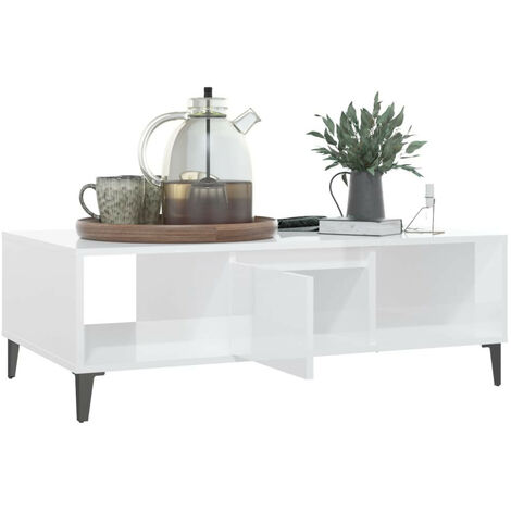 Table basse Blanc brillant 103,5x60x35