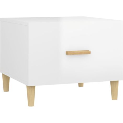 Table basse Blanc brillant 50x50x40 cm Bois d'ingénierie vidaXL