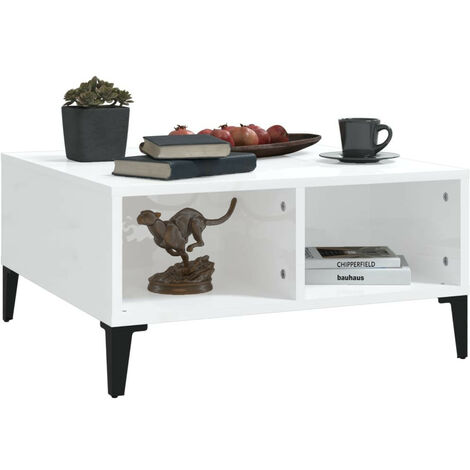 Table basse Blanc brillant 60x60x30 2