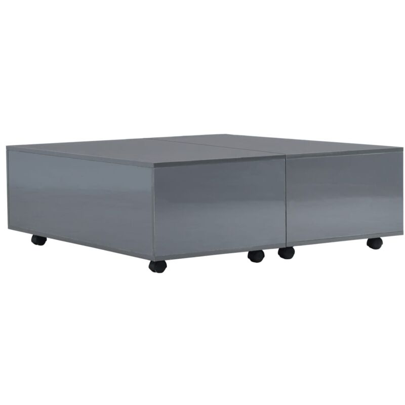 Vidaxl - Table basse Gris brillant 100x100x35 cm